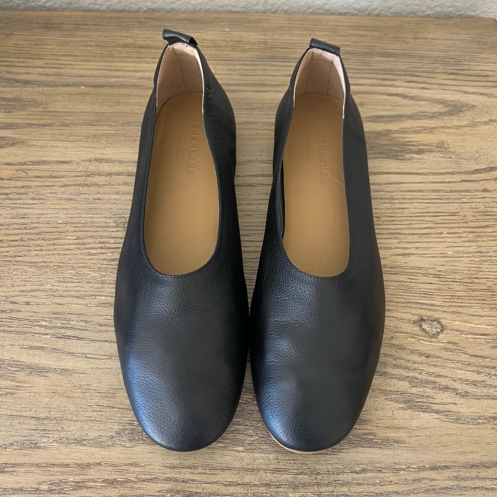Everlane The Day Glove ballet flat black leather minimalist classic sz 8 - Picture 7 of 12
